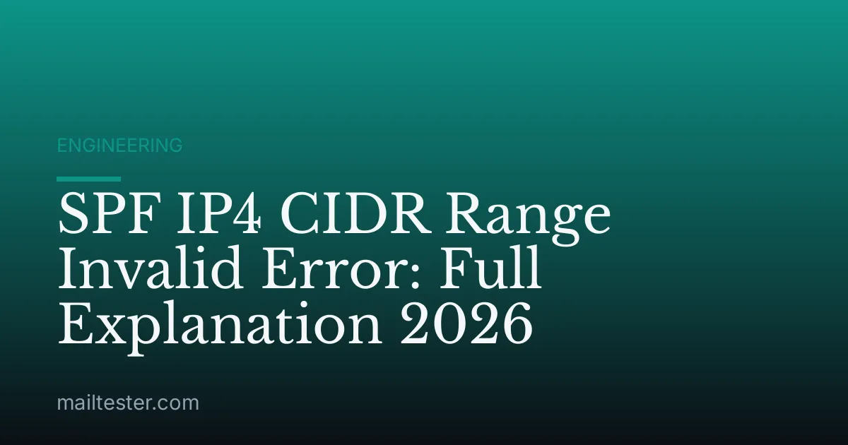 SPF IP4 CIDR Range Invalid Error: Full Explanation 2026