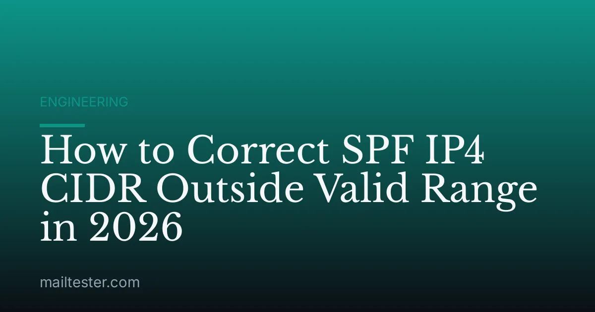 How to Correct SPF IP4 CIDR Outside Valid Range in 2026