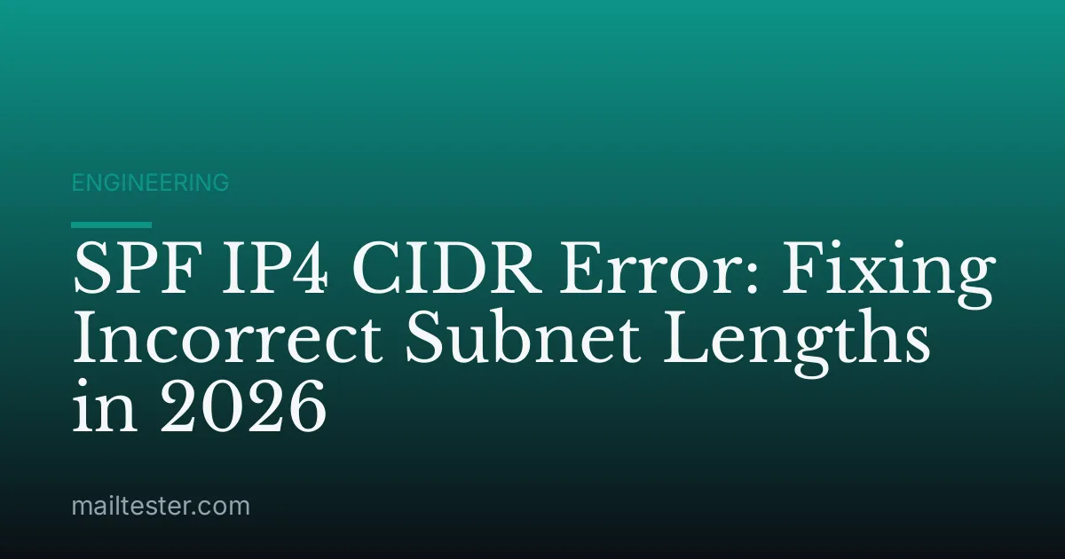 SPF IP4 CIDR Error: Fixing Incorrect Subnet Lengths in 2026