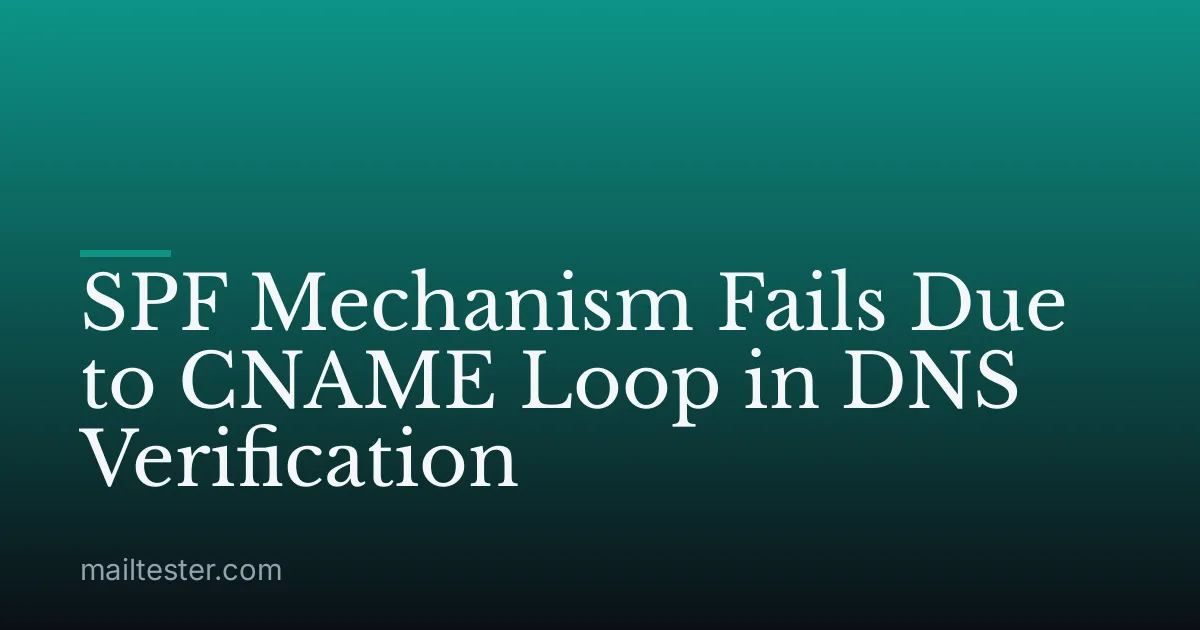 SPF Mechanism Fails Due to CNAME Loop in DNS Verification