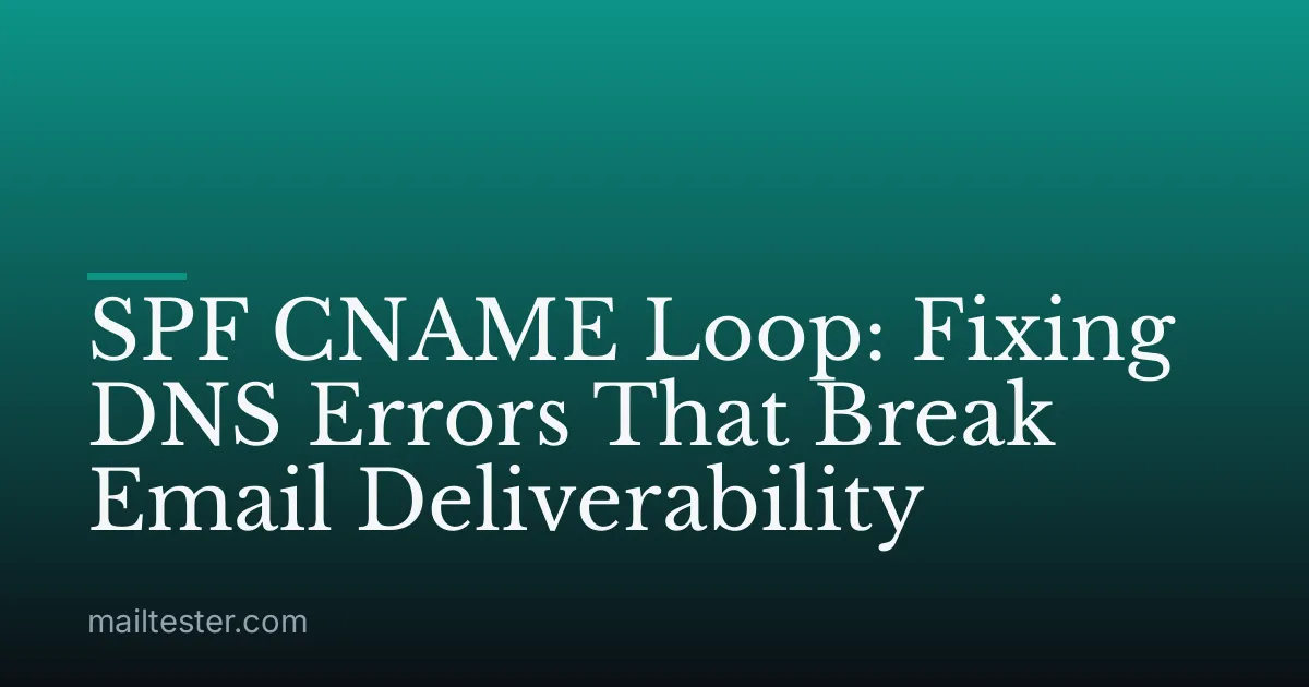 SPF CNAME Loop: Fixing DNS Errors That Break Email Deliverability