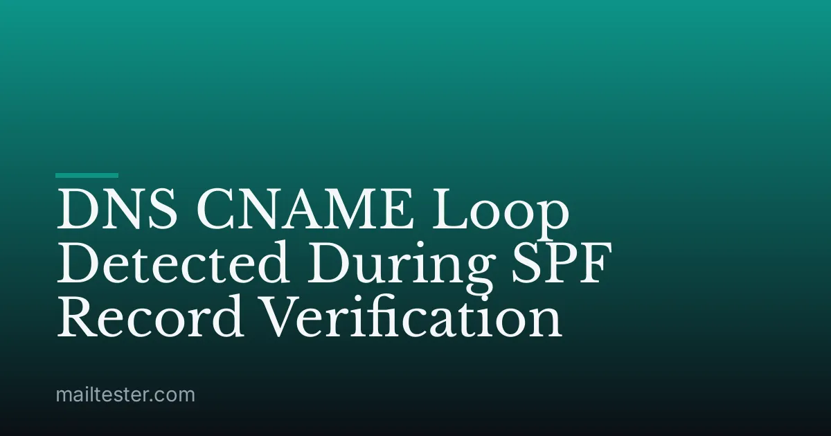 DNS CNAME Loop Detected During SPF Record Verification