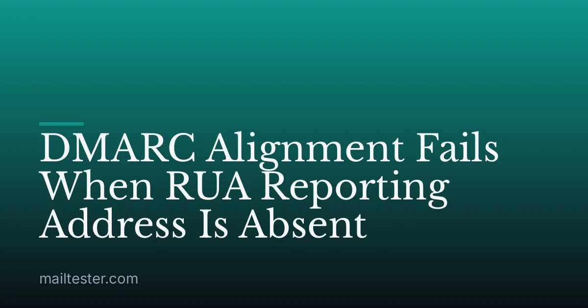 DMARC Alignment Fails When RUA Reporting Address Is Absent
