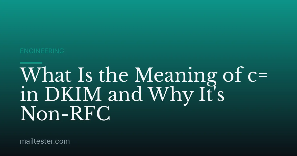 What Is the Meaning of c= in DKIM and Why It's Non-RFC