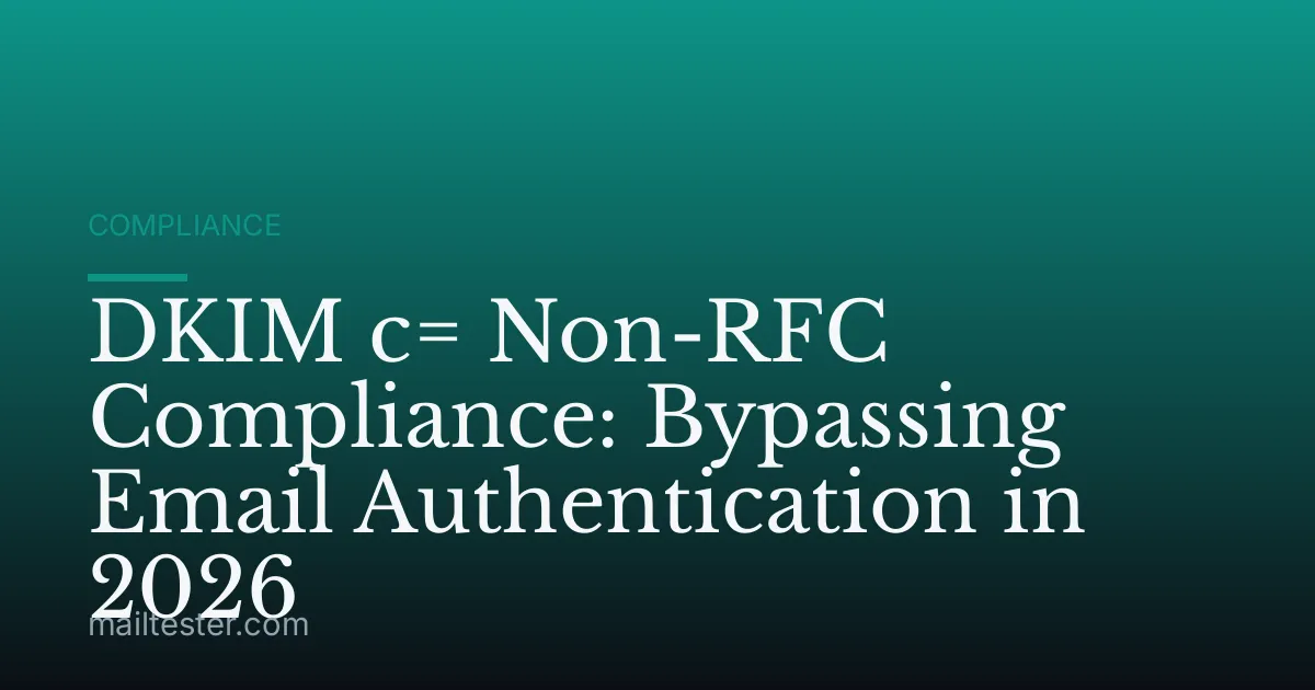 DKIM c= Non-RFC Compliance: Bypassing Email Authentication in 2026