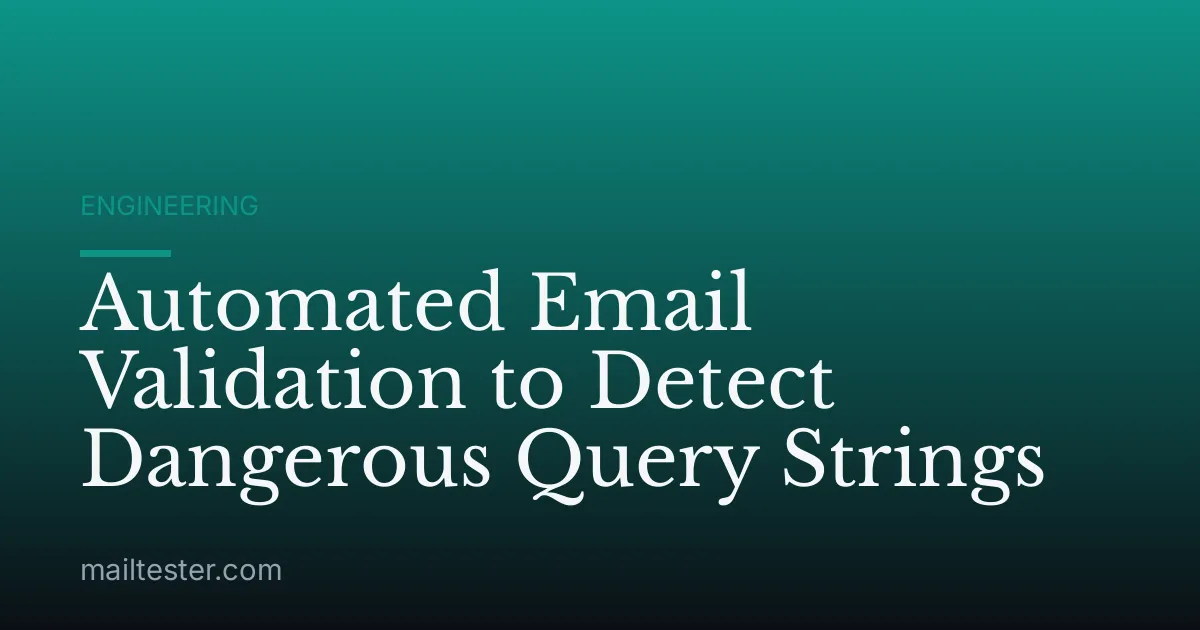 Automated Email Validation to Detect Dangerous Query Strings