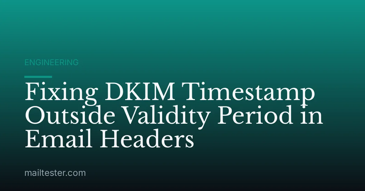 Fixing DKIM Timestamp Outside Validity Period in Email Headers