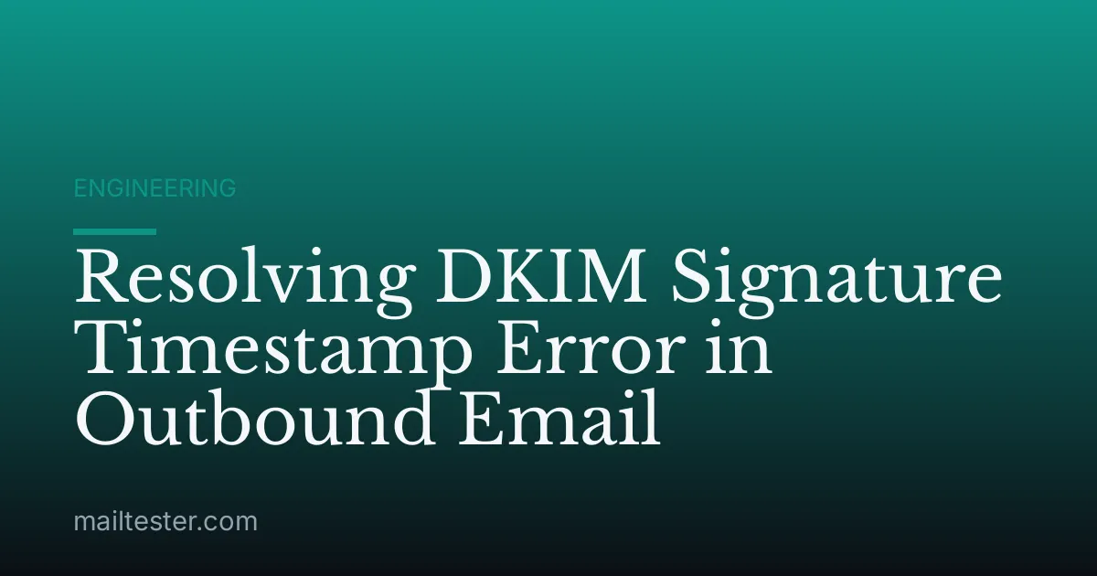 Resolving DKIM Signature Timestamp Error in Outbound Email