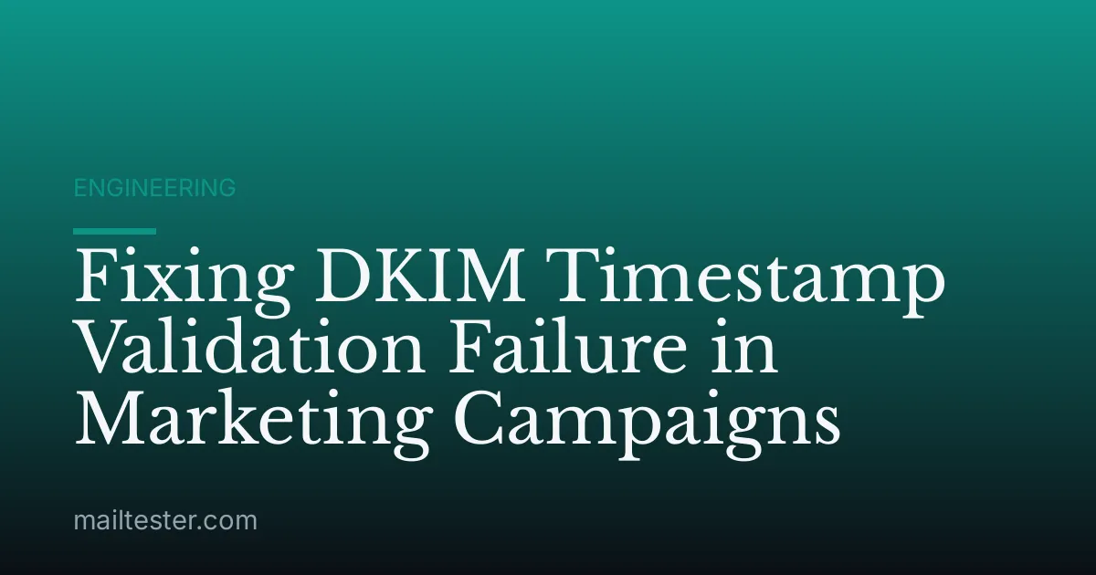 Fixing DKIM Timestamp Validation Failure in Marketing Campaigns