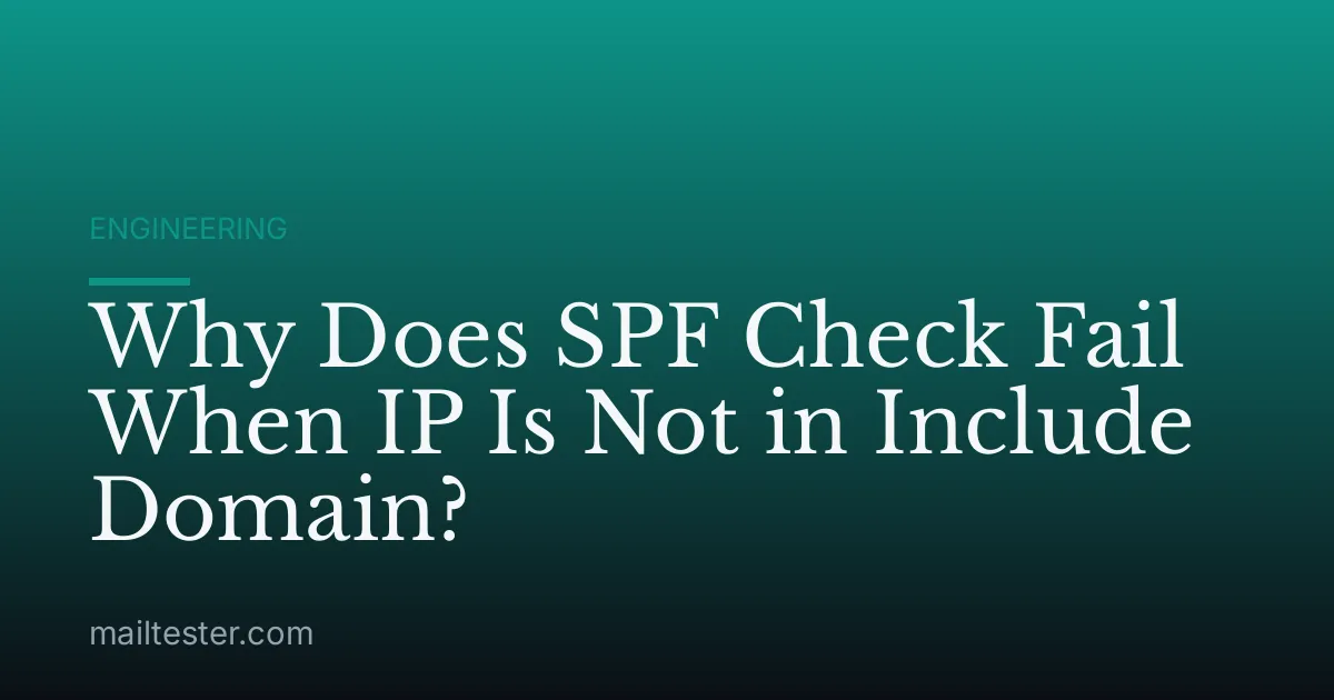 Why Does SPF Check Fail When IP Is Not in Include Domain?