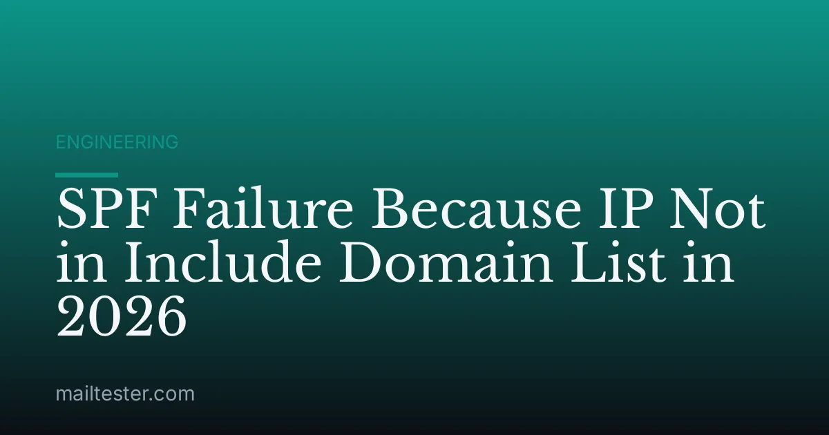 SPF Failure Because IP Not in Include Domain List in 2026