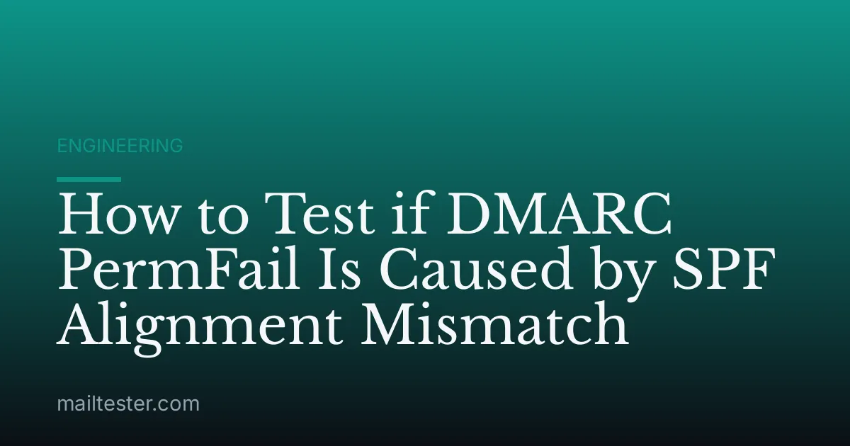 How to Test if DMARC PermFail Is Caused by SPF Alignment Mismatch