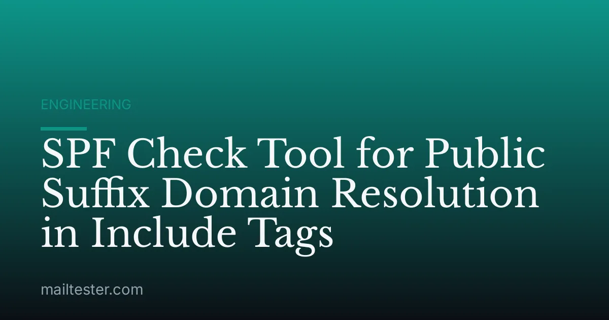 SPF Check Tool for Public Suffix Domain Resolution in Include Tags