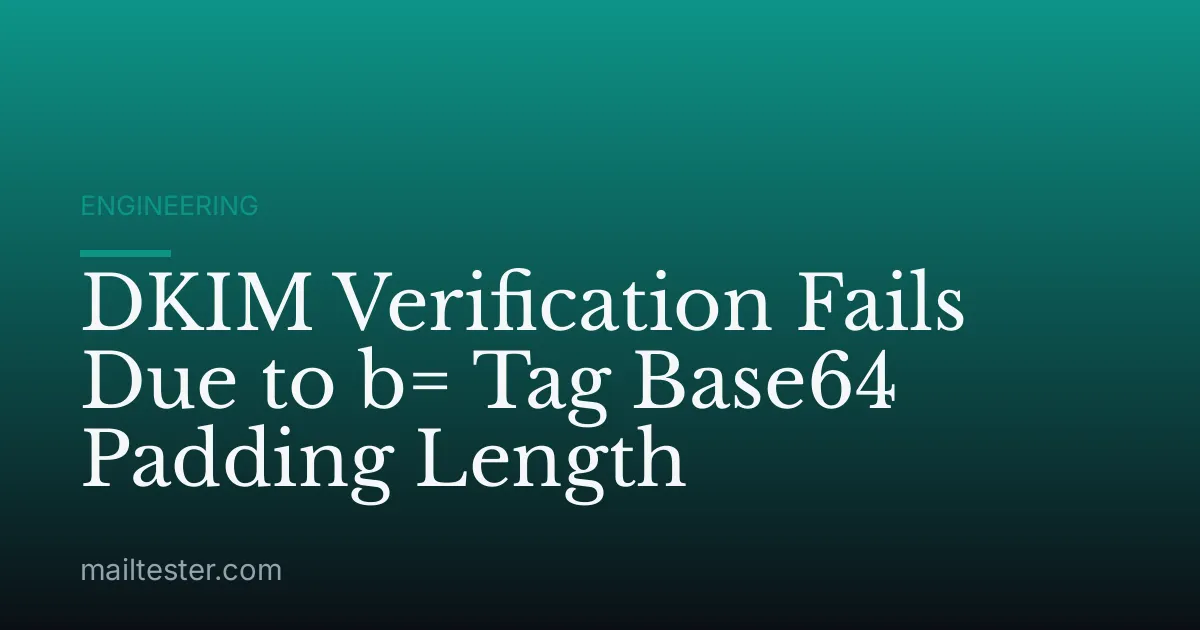 DKIM Verification Fails Due to b= Tag Base64 Padding Length
