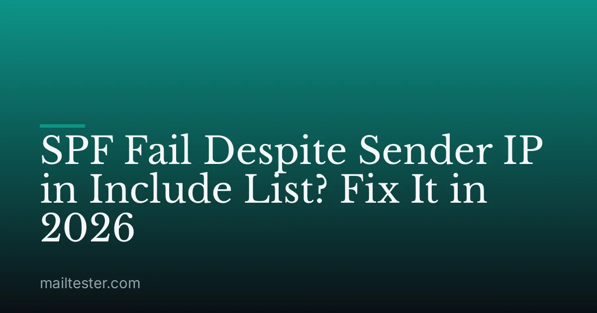 SPF Fail Despite Sender IP in Include List? Fix It in 2026