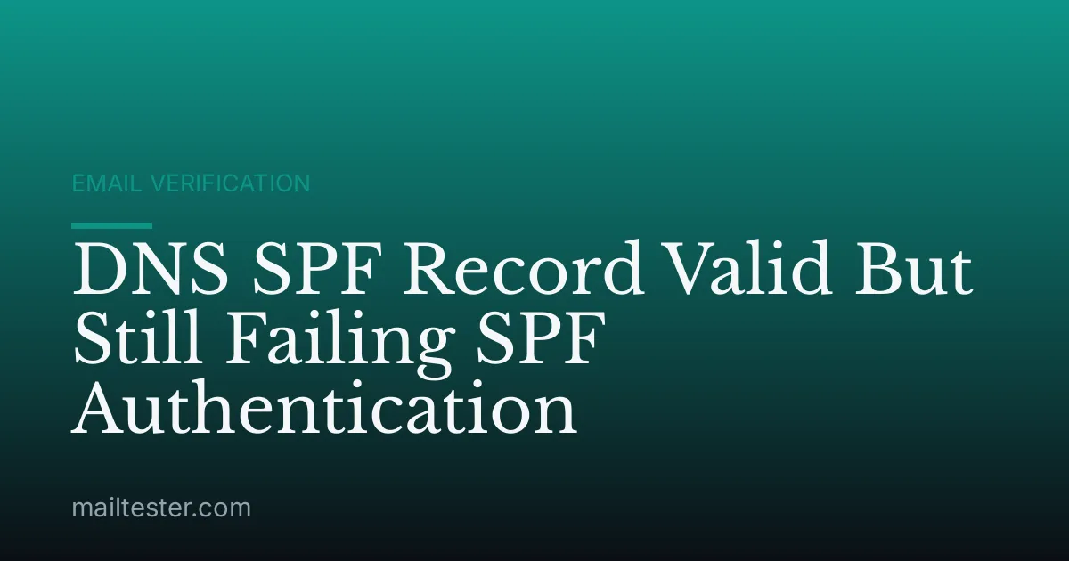 DNS SPF Record Valid But Still Failing SPF Authentication