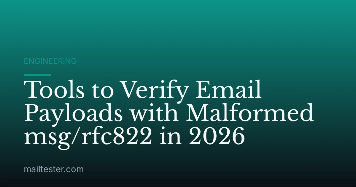 Tools to Verify Email Payloads with Malformed msg/rfc822 in 2026