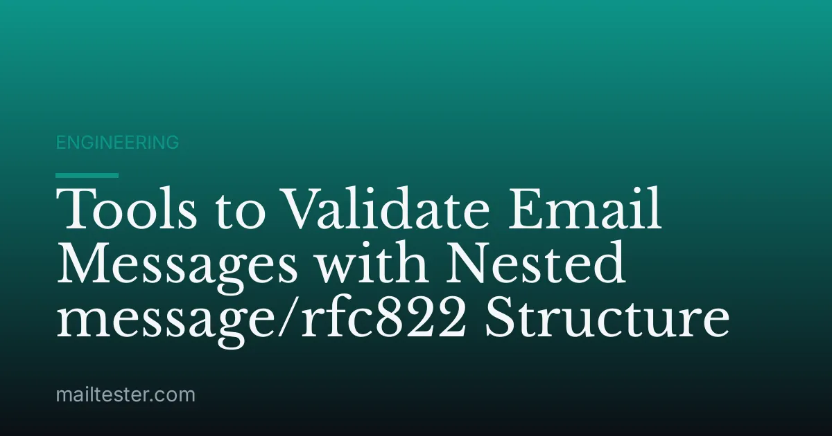 Tools to Validate Email Messages with Nested message/rfc822 Structure