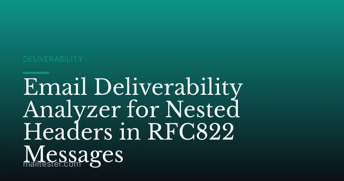 Email Deliverability Analyzer for Nested Headers in RFC822 Messages