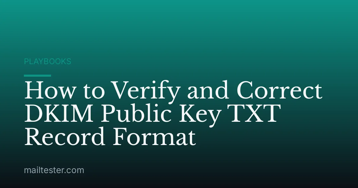 How to Verify and Correct DKIM Public Key TXT Record Format