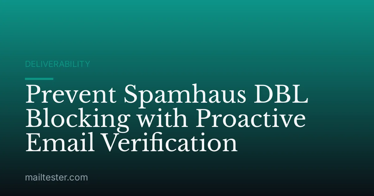 Prevent Spamhaus DBL Blocking with Proactive Email Verification