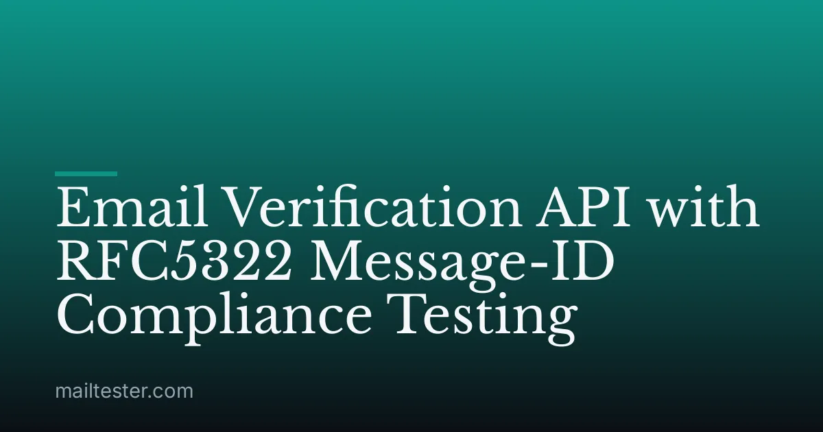 Email Verification API with RFC5322 Message-ID Compliance Testing