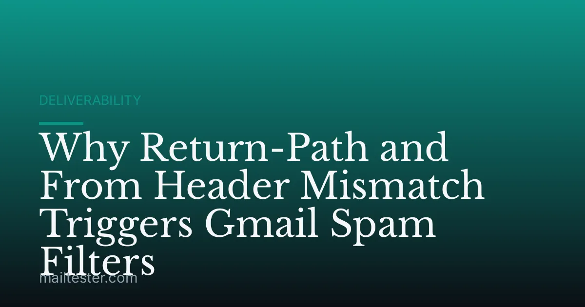 Why Return-Path and From Header Mismatch Triggers Gmail Spam Filters