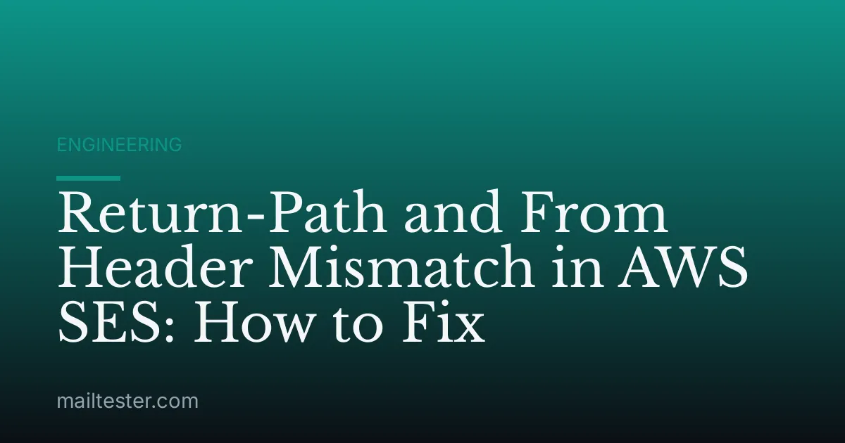 Return-Path and From Header Mismatch in AWS SES: How to Fix