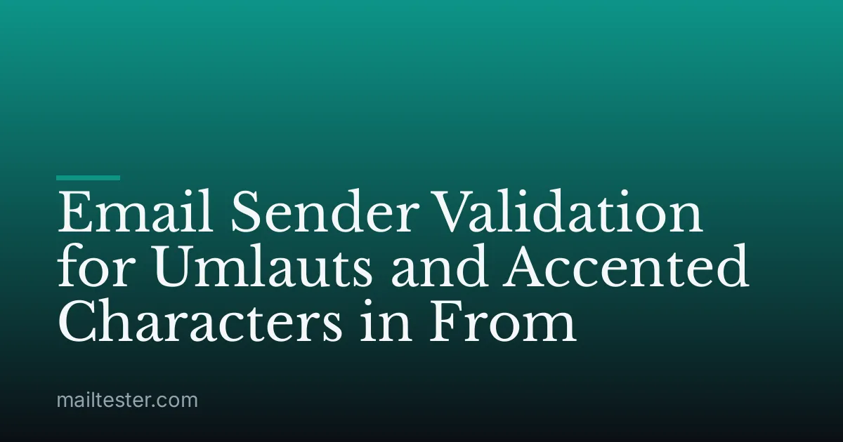 Email Sender Validation for Umlauts and Accented Characters in From