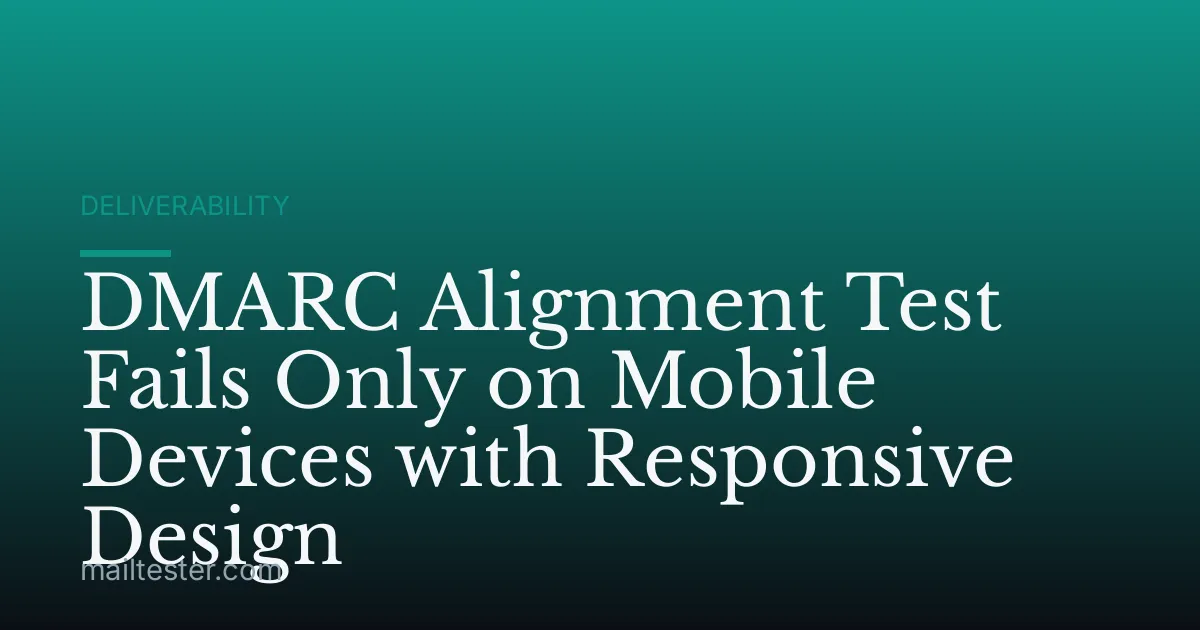 DMARC Alignment Test Fails Only on Mobile Devices with Responsive Design