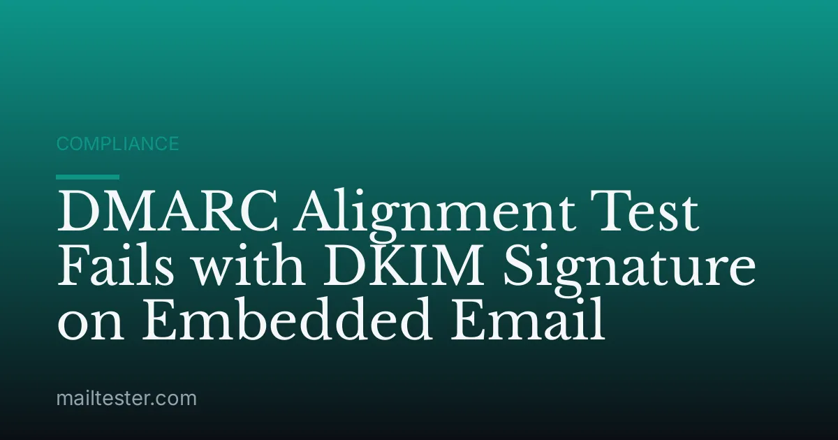 DMARC Alignment Test Fails with DKIM Signature on Embedded Email