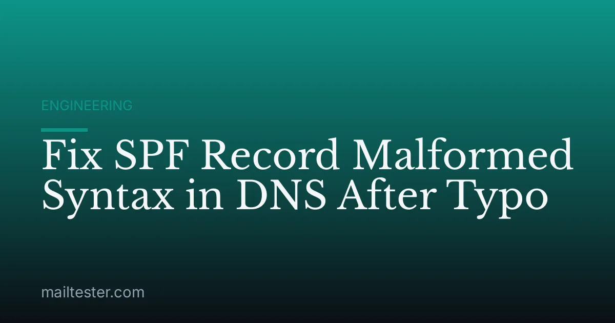 Fix SPF Record Malformed Syntax in DNS After Typo
