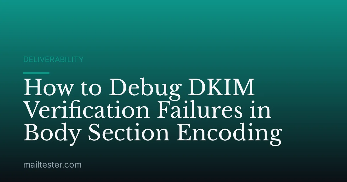 How to Debug DKIM Verification Failures in Body Section Encoding