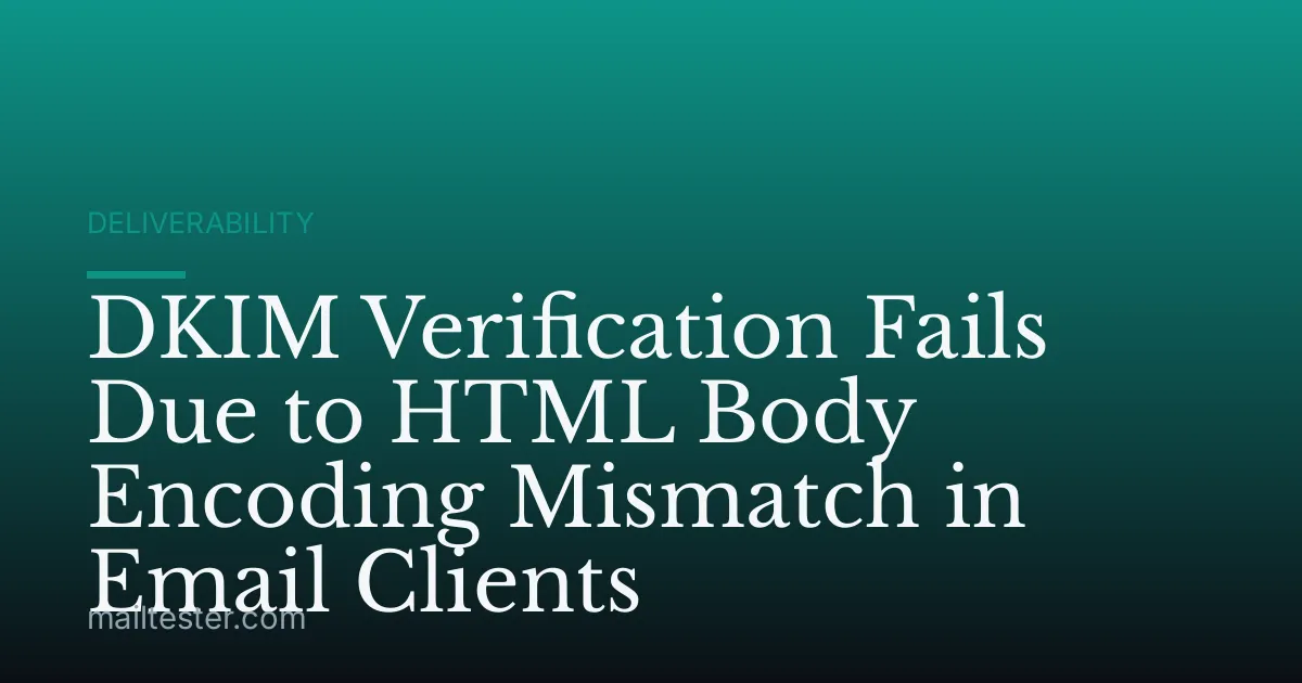 DKIM Verification Fails Due to HTML Body Encoding Mismatch in Email Clients