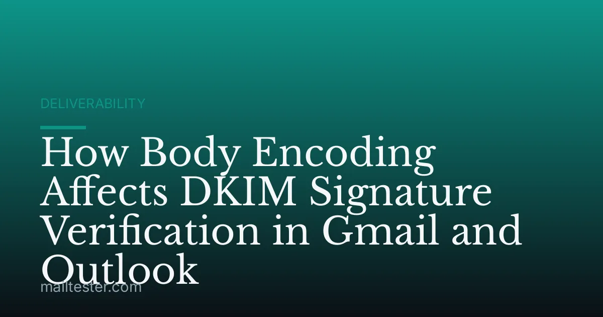 How Body Encoding Affects DKIM Signature Verification in Gmail and Outlook