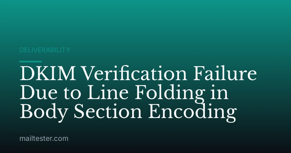 DKIM Verification Failure Due to Line Folding in Body Section Encoding