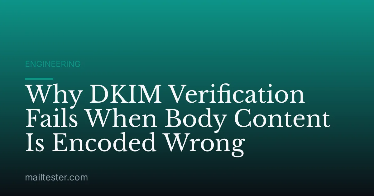 Why DKIM Verification Fails When Body Content Is Encoded Wrong