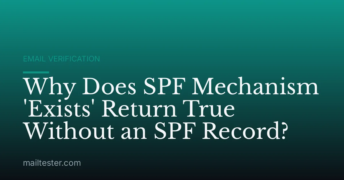 Why Does SPF Mechanism 'Exists' Return True Without an SPF Record?