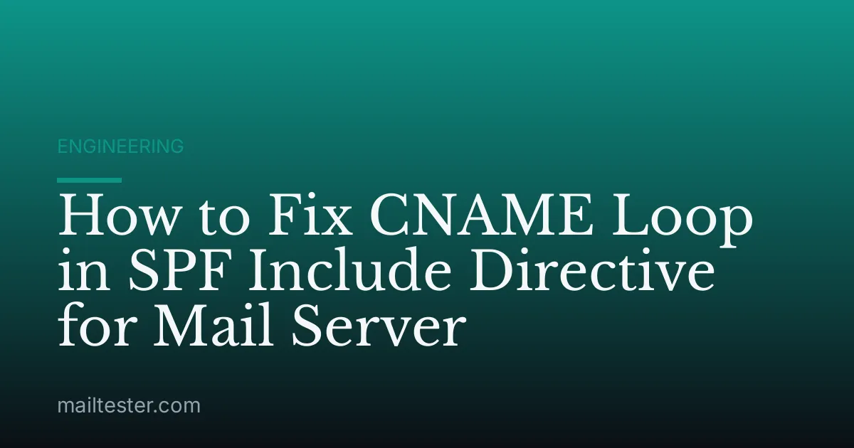 How to Fix CNAME Loop in SPF Include Directive for Mail Server