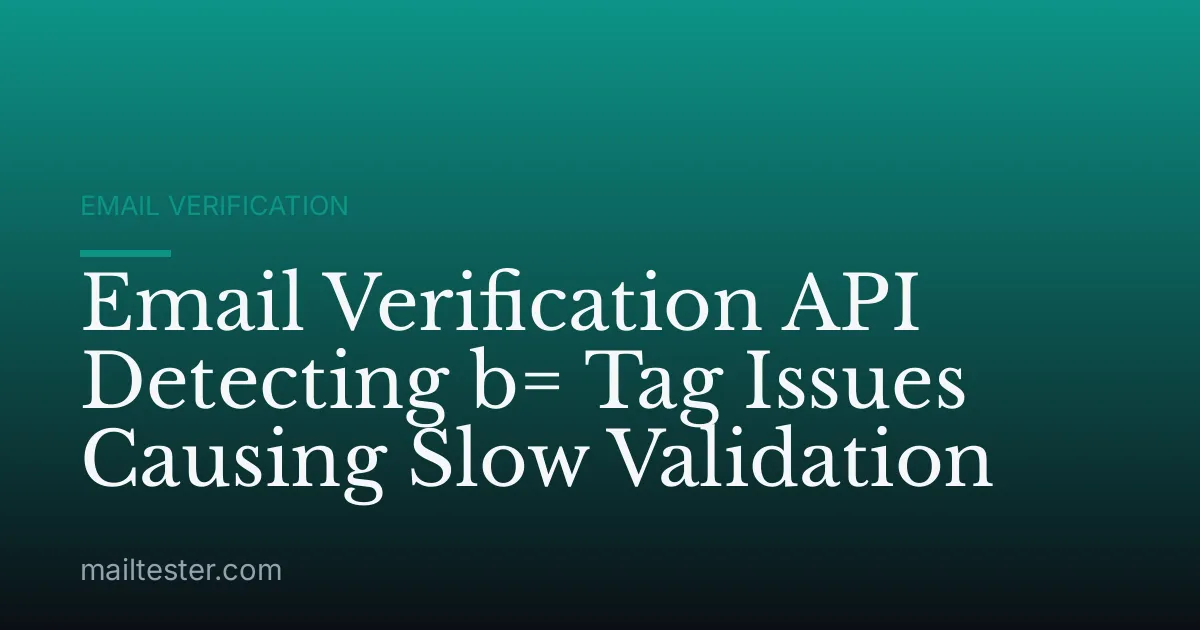 Email Verification API Detecting b= Tag Issues Causing Slow Validation