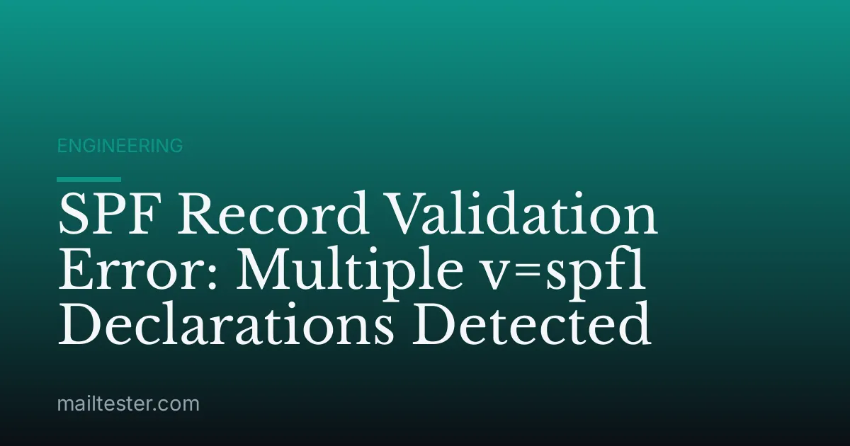 SPF Record Validation Error: Multiple v=spf1 Declarations Detected