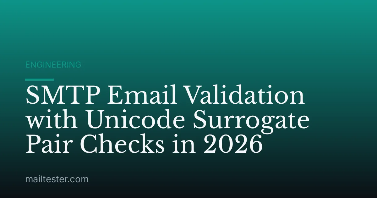 SMTP Email Validation with Unicode Surrogate Pair Checks in 2026