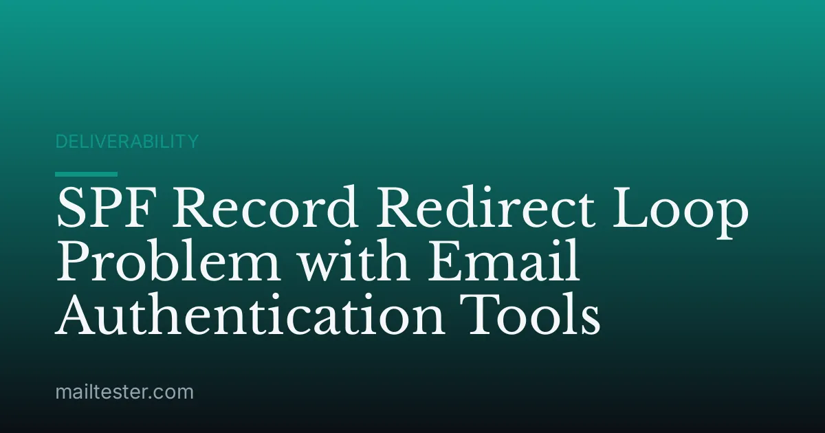 SPF Record Redirect Loop Problem with Email Authentication Tools