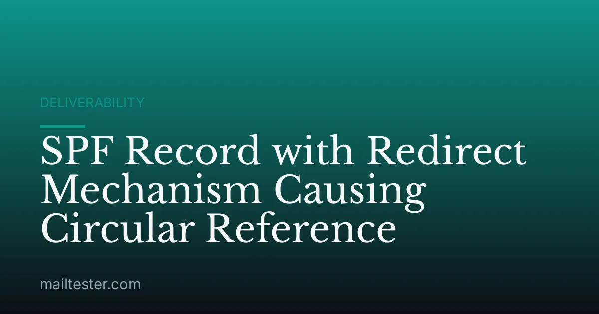SPF Record with Redirect Mechanism Causing Circular Reference