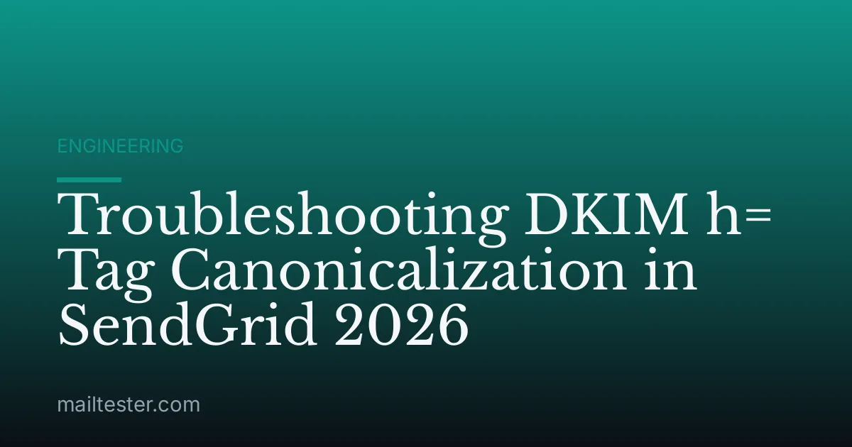 Troubleshooting DKIM h= Tag Canonicalization in SendGrid 2026