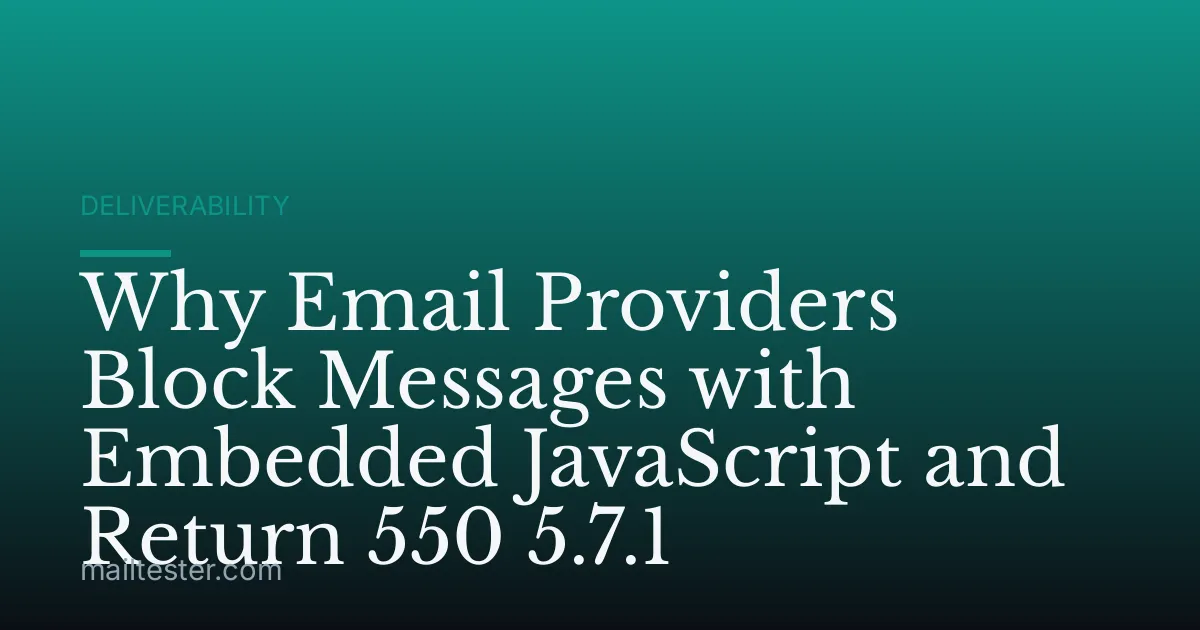 Why Email Providers Block Messages with Embedded JavaScript and Return 550 5.7.1