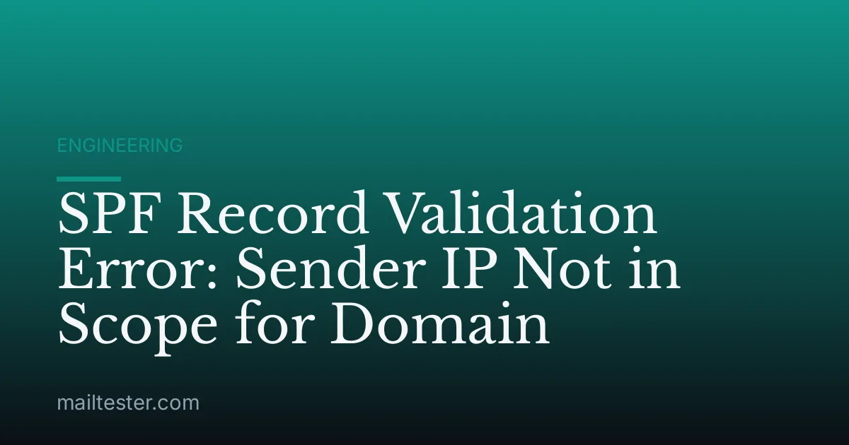 SPF Record Validation Error: Sender IP Not in Scope for Domain