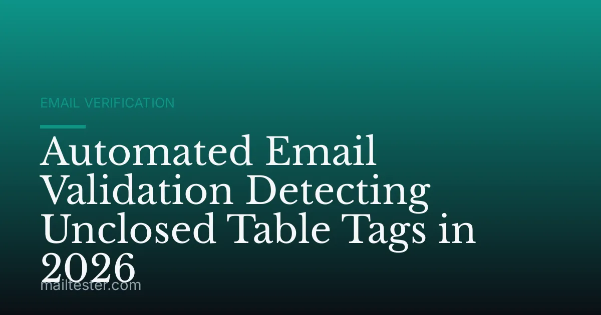 Automated Email Validation Detecting Unclosed Table Tags in 2026