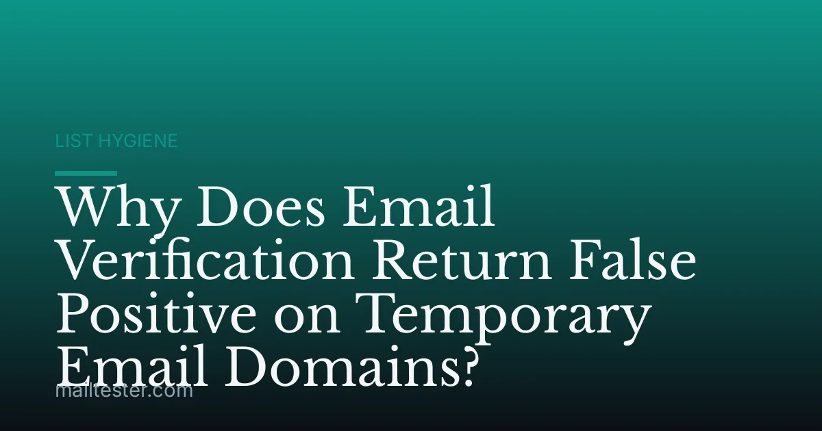 Why Does Email Verification Return False Positive on Temporary Email Domains?