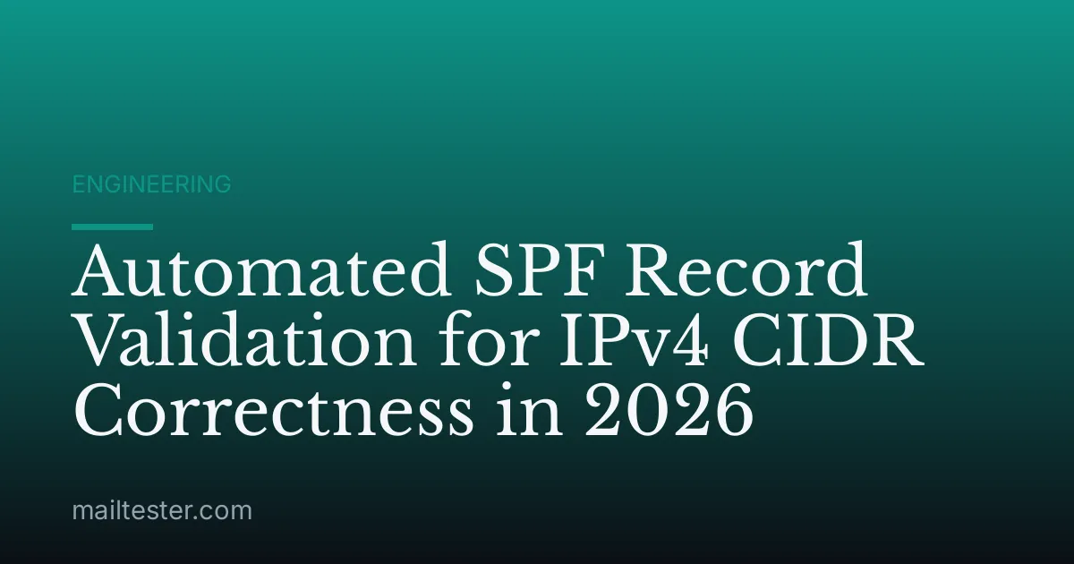 Automated SPF Record Validation for IPv4 CIDR Correctness in 2026